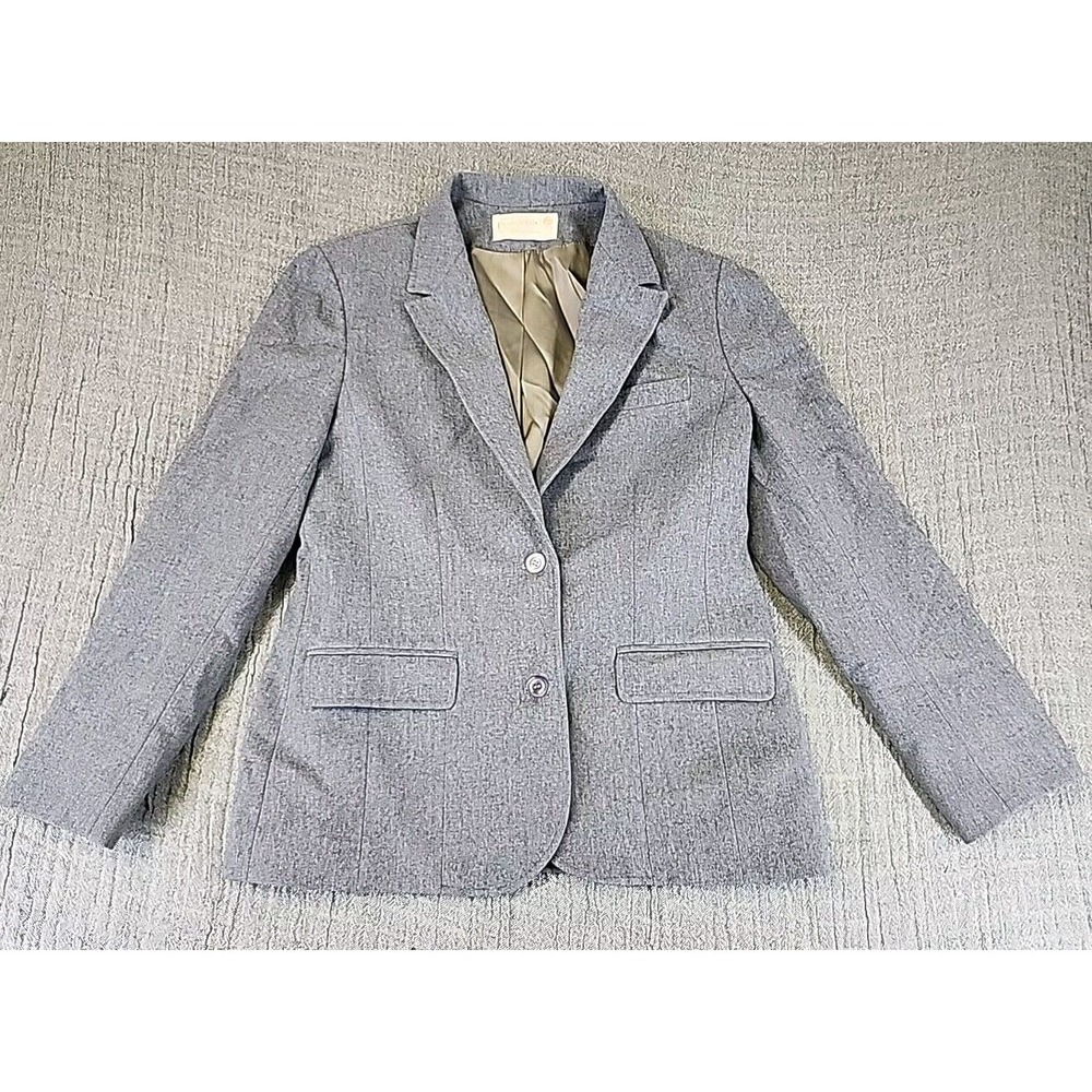 Pendleton Blazer Jacket Virgin Wool Solid Gray 2 … - image 1